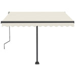 ZNTS Freestanding Manual Retractable Awning 350x250 cm Cream 3069717