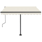 ZNTS Freestanding Manual Retractable Awning 350x250 cm Cream 3069717