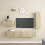 4 Piece TV Cabinet Set Sonoma Oak Engineered Wood 3078993
