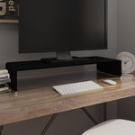 ZNTS TV Stand/Monitor Riser Glass Black 80x30x13 cm 244137
