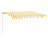 Manual Retractable Awning 450x300 cm Yellow and White 3068918