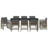 Garden Dining Set 9 pcs Grey Powder-Coated Steel 3380656
