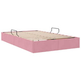 Storage Bed with Mattress with Storage Pink 120 x 200 cm Velvet 3370087