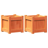 Garden Planters 2 pcs Wax Brown Solid Wood Pine 837399
