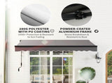 2.5 x 2m Electric Awning with LED Light and Remote Controller, Aluminium Frame DIY Retractable T3398P327920