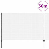 Welded Wire Fence with Post 50 x 1.5 m PVC-Coated Steel 3336645