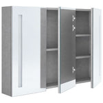 ZNTS LED Bathroom Mirror Cabinet Concrete Grey 89x14x62 cm 326525