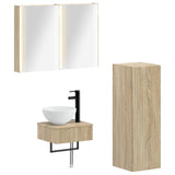Bathroom Cabinet Set 4 pcs Sonoma Oak Engineered Wood 3407377