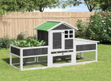 Rabbit Hutch Grey 170x63x113 cm Solid Wood Pine 172293