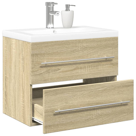 ZNTS 2 Piece Bathroom Furniture Set Sonoma Oak Engineered Wood 3325046