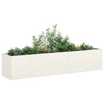 ZNTS Planter White 200x40x40 cm Cold-rolled Steel 860683