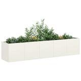 ZNTS Planter White 200x40x40 cm Cold-rolled Steel 860683