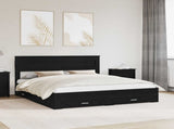 Bed Frame with Headboard Black Oak 180 x 200 cm Engineered Wood 3409959