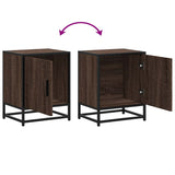 ZNTS Bedside Cabinets 2 pcs Brown Oak 40x31x50 cm Engineered Wood and Metal 848718