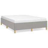 Bed Frame without Mattress Light Grey 135x190 cm Double Double Fabric 349866