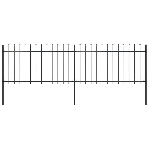 ZNTS Garden Fence with Spear Top Steel 3.4x1 m Black 277612