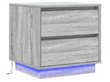 Bedside Cabinet Grey 39 x 34.5 x 50 cm Engineered wood 869620