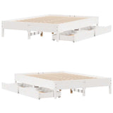 Bed Frame without Mattress White 120x200 cm Solid Wood Pine 3301714