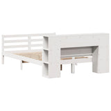 Bookcase Bed without Mattress White 140x200 cm Solid Wood Pine 3322204