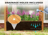 Wooden Raised Garden Bed with Trellis, Liner, Drainage Holes, for Vine Climbing Plants, Flowers, 83 T3398P320202