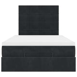 Ottoman Bed with Mattresses Black 120x200cm Velvet 3313465