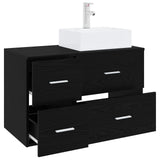 Bathroom Furniture Set 2 pcs Black Oak Engineered Wood 3403969