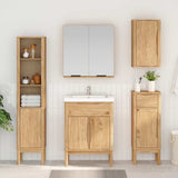 Bathroom Sink Cabinet with Door FLORO Wax brown 60 x 40 x 80 cm 42011241
