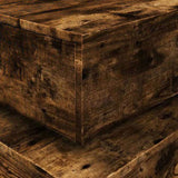 Coffee Table with LED Lights Smoked Oak 50x50x40 cm 839858