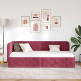Corner Bed Frame with Headboard Wine Red 80 x 200 cm Velvet 42016517