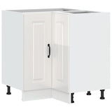 Kitchen Corner Base Cabinet Kalmar High Gloss White Engineered Wood 853509
