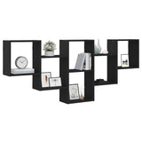 Wall Shelf Black Oak 159x18x66 cm Engineered Wood 868073