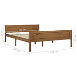 Bed Frame Honey brown Solid pinewood, plywood Double 322112