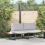 Garden Sofa with Cushion Brown 200.5 x 70 x 85.5cm Metal 42007550