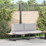 Garden Sofa with Cushion Brown 200.5 x 70 x 85.5cm Metal 42007550