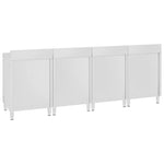 ZNTS Commercial Work Table Cabinet 240x60x96 cm Stainless Steel 3058269