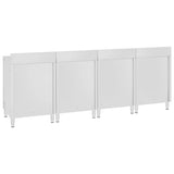 ZNTS Commercial Work Table Cabinet 240x60x96 cm Stainless Steel 3058269