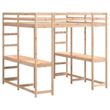 Loft Bed with Desk and Ladder 160x200 cm Solid Wood Pine 3284233