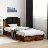 Bed Frame Smoked oak Engineered wood, Plywood Single Lights 3210035