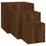 ZNTS Side Tables 3 pcs Brown Oak Engineered Wood 815989