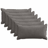 Cushion Cover 6 pcs HOUTEN Dark Grey 40 x 70 cm Corduroy 917817