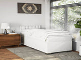 Box Spring Bed with Mattress White 100x200 cm Faux Leather 3286109