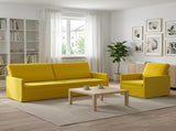 Sofa Set 2 pcs Yellow Velvet 3433223