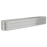 Garden Raised Bed Galvanised Steel 260x40x36 cm Silver 318882