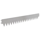 Lawn Edging 10 pcs 103 x 15 cm metal Silver 8008254