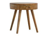 Solid Wood Nordic Circular Shaped Bedside, 1 Drawer B2743P402958