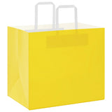 Paper Bags 250 pcs with Handles Yellow 32x22x28 cm 4102016
