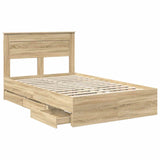 Bed Frame with Drawer Sonoma Oak 120 x 200 cm Engineer Wood 3409864