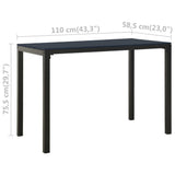 Garden Dining Set Black Steel, Wood Plastic Composites Medium 317139
