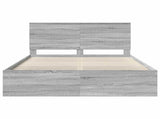 Bed Frame Grey Sonoma 150 x 200 cm Solid Pine Wood 3410997