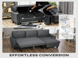 Three-Seater Storage Sofa Bed - Charcoal Grey T3398P424872